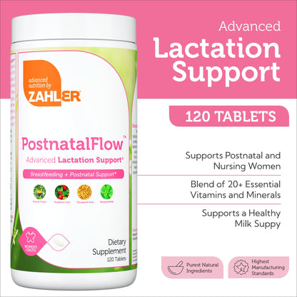 Zahler Postnatal Flow for Advanced Lactation Support, Breastfeeding + Postnatal Support, 120 Tablets. ZahlerBuy Supplements Australia