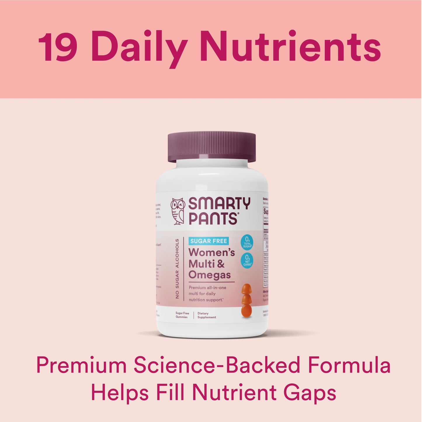 SmartyPants Women's Multivitamin Gummies, Sugar Free: Biotin, Methylfolate, Omega 3 (ALA), Vitamin D3, C, Vitamin B12 SmartyPantsBuy Supplements Australia