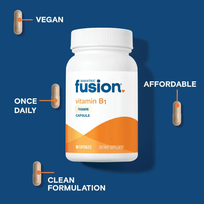 Bariatric Fusion Vitamin B1(Thiamine) for Bariatric Surgery Patients Including Gastric Bypass & Sleeve Gastrectomy, Easy to Swallow Capsule, 90 Count Bariatric Fusion