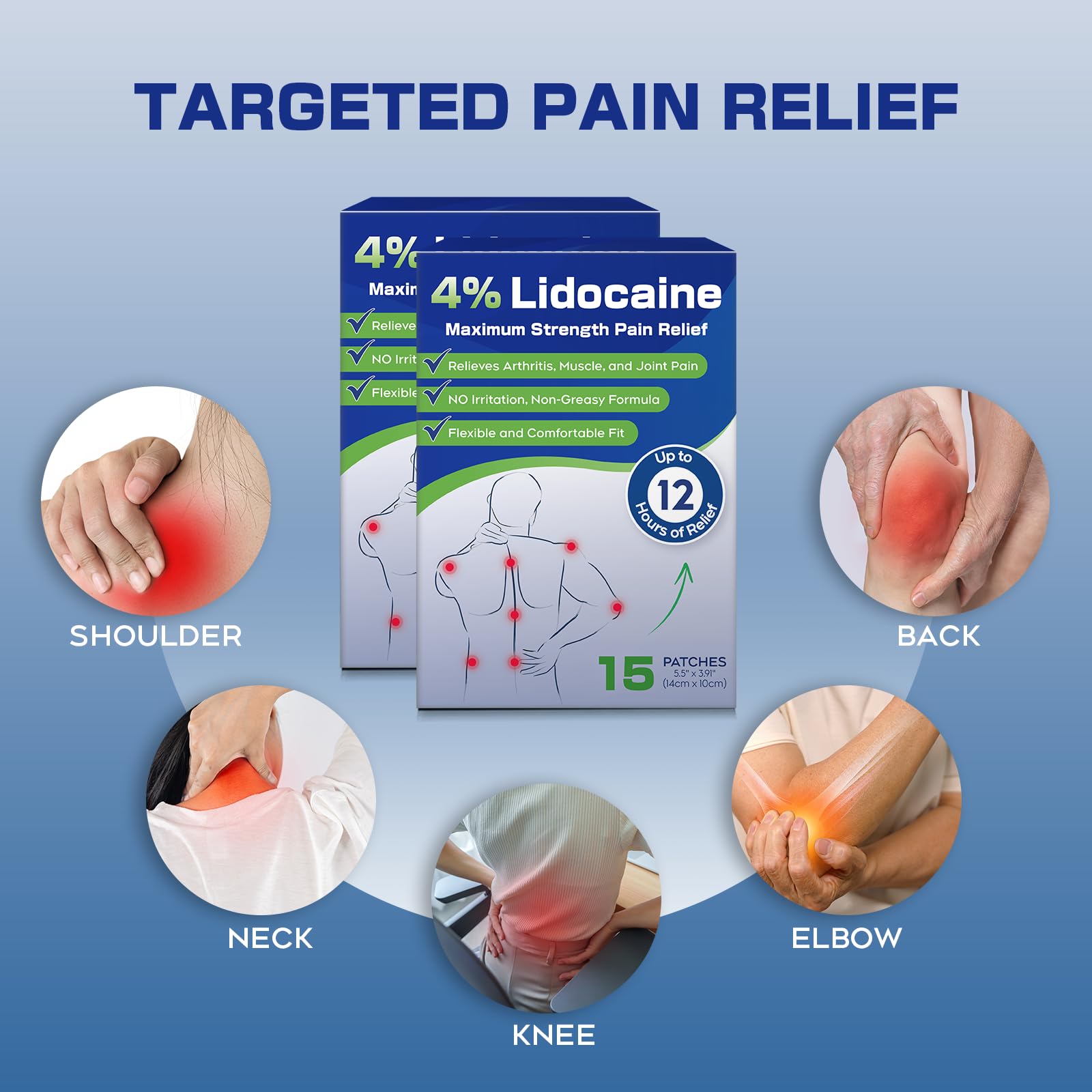 Uposiut 4% Lidocaine Pain Relief Patches 30 Count – Maximum Strength, 12 Hour Long Lasting, Flexible & Low Odor, for Back, Neck, Knee & Shoulder - 002AB UposiutBuy Supplements Australia
