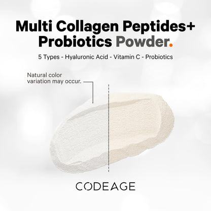 Codeage Multi Collagen Peptides Powder + Probiotics Black Edition, Vitamin C, Hyaluronic Acid Powder Supplement, Grass-Fed, Hydrolyzed, Zero Carbs, Type I, II, III, V & X, Unflavored, 10.58oz CodeageBuy Supplements Australia