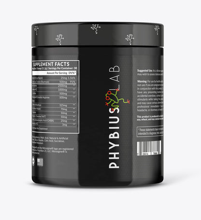 PHYBIUS Lab AM Pre-Workout (Sour Watermelon) Focus, Strength, Powder, 30 Servings