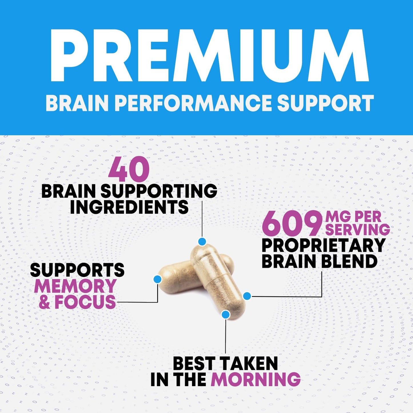 Brain Memory Supplement Pills - 3X Strength Nootropics for Concentration, Clarity & Focus Support - Brain Health Cognitive Vitamins with Bacopa, Phosphatidylserine & DMAE, Brain Booster - 240 Capsules Nature's NutritionBuy Supplements Australia
