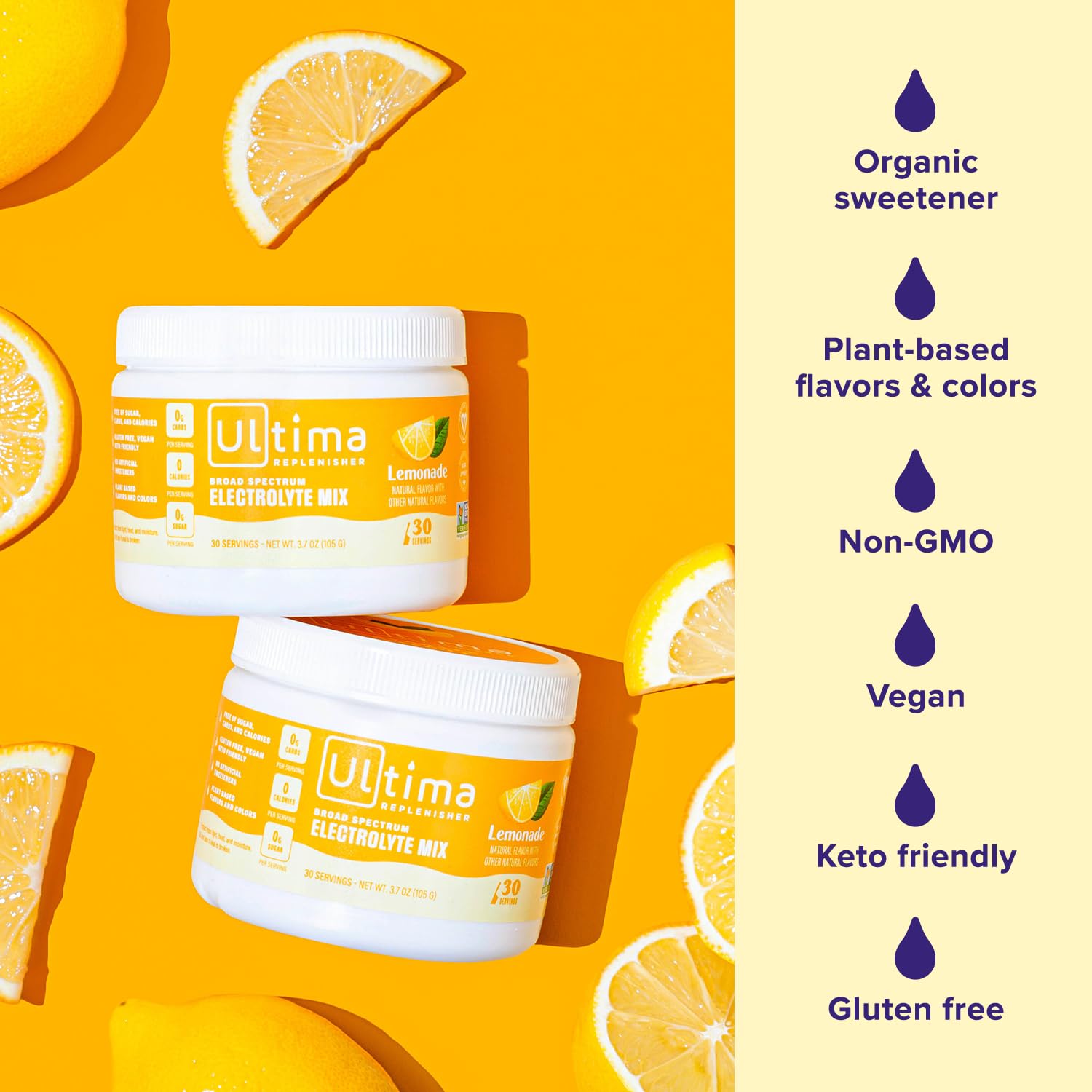 Ultima Replenisher Daily Electrolyte Drink Mix – Lemonade, 30 Servings – Hydration Powder Ultima ReplenisherBuy Supplements Australia