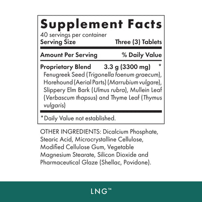 Michael's Health Naturopathic Programs LNG - 120 Vegetarian Tablets - Herbs for Lung and Respiratory Support - Kosher - 40 Servings MICHAEL'SBuy Supplements Australia