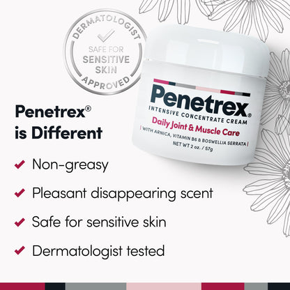 Penetrex Daily Joint & Muscle Care Cream – Soothing Botanical Formula with Arnica, Vitamin B6 & MSM – Lightweight Fast-Absorbing Cream for Everyday Movement - Non-Greasy - Light Scent- 2 oz PenetrexBuy Supplements Australia