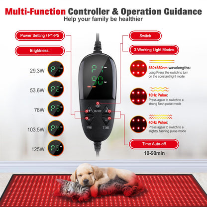 Red Light Therapy Mat for Body, 71"x 31" Red Light Therapy Blanket Red Near Infrared 660nm 850nm GMOWNWBuy Supplements Australia