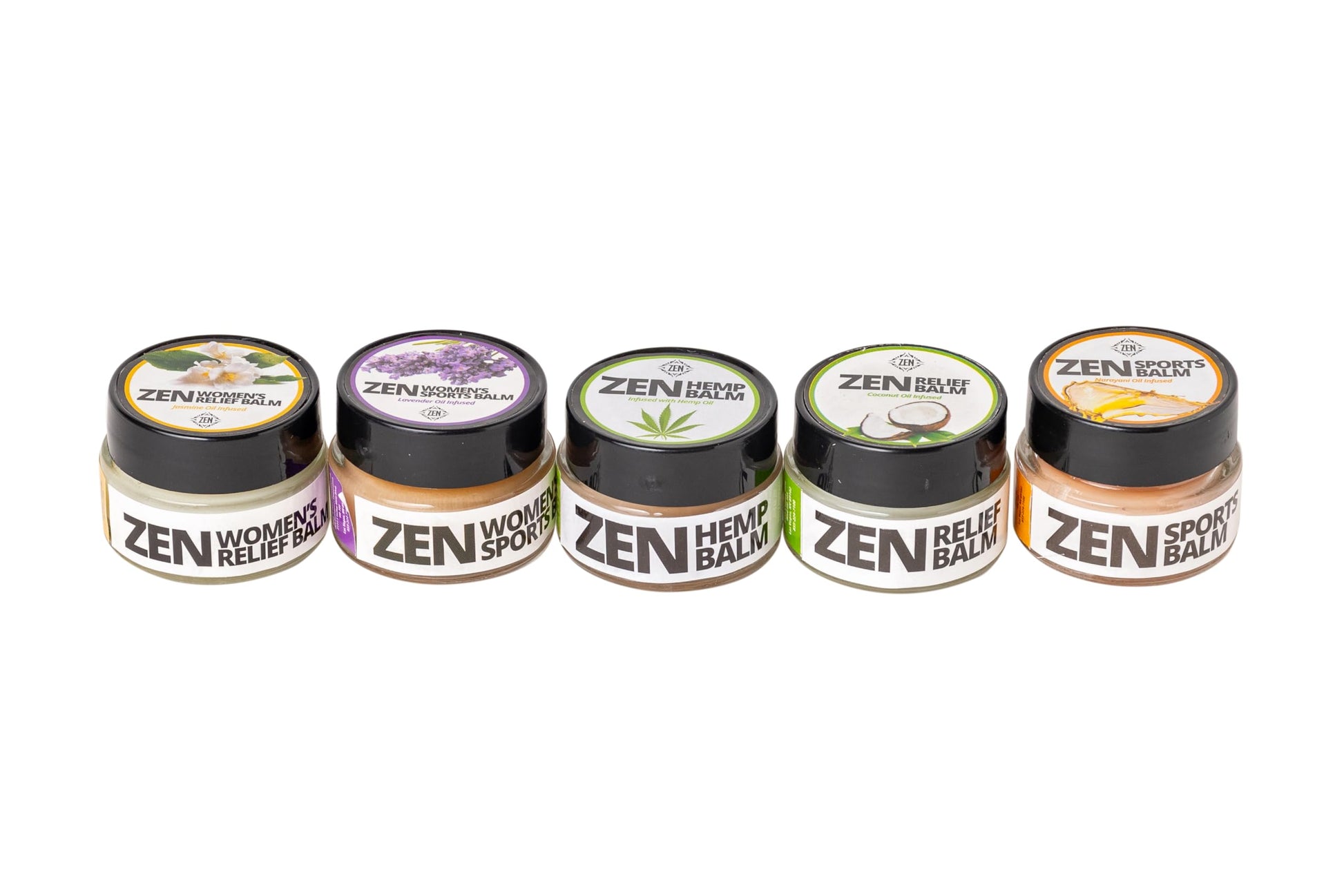 ZEN Variety Pack – Plant-Based Topical Balm Collection – Includes Relief, Sports, Women’s Sports, Women’s Relief & Hemp – 0.7 oz Each – #TrustedByLegends ZENBuy Supplements Australia