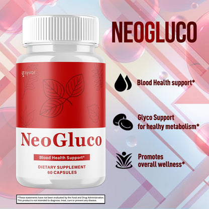 (2 Pack) NeoGluco Capsules, Official NeoGluco Glycogen Support Pills with All Natural Ingredients, Advanced Formula Health Supplement with Max Strength Premium Vitamins for Women & Men (120 Capsules) SyvorBuy Supplements Australia