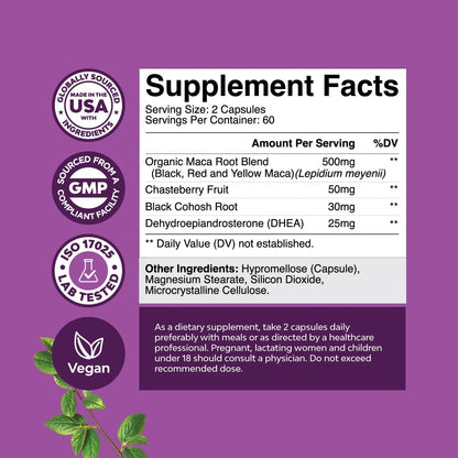 Bundle of Perimenopause Supplement with Maca Root Vitex Berry Black Cohosh for Hot Flashes Night Sweats Hormone Balance Natures CraftBuy Supplements Australia