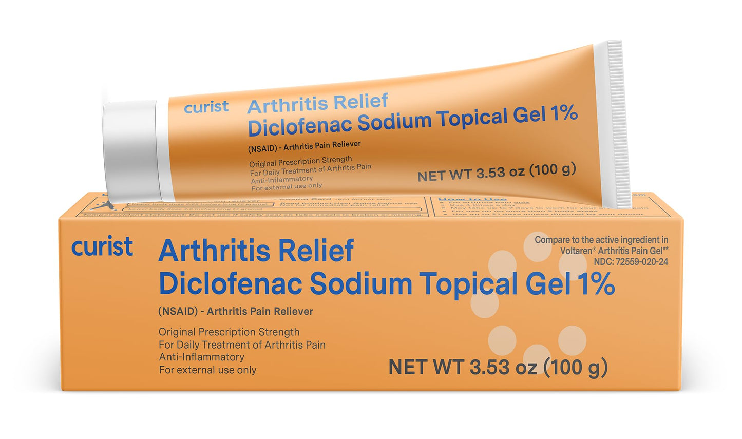 Curist Diclofenac Sodium Topical Gel 1 Percent 100g for Arthritis Pain - Joint Pain Relief for Hand Pain, Foot Pain, Knee Pain, Elbow Pain & Ankle Pain - 1% - 3.53oz CuristBuy Supplements Australia