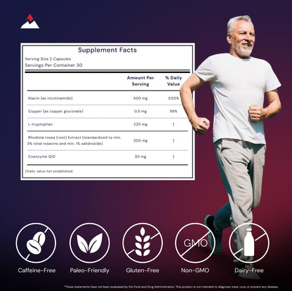 Novex Biotech Oxydrene NAD+ Enhancer - Natural Supplement Promoting Metabolism and Cardiovascular Support for Men and Women - (60 Capsules) Novex BiotechBuy Supplements Australia