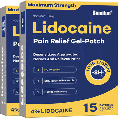 Sumifun 4% Lidocaine Patches Maximum Strength - 30 Count Pain Relief Patches for Back, Shoulder, Elbow, Knee, Muscle & Joint - Lower Back Pain Relief Products - Pain Patches Maximum Strength Lidocaine SumifunBuy Supplements Australia
