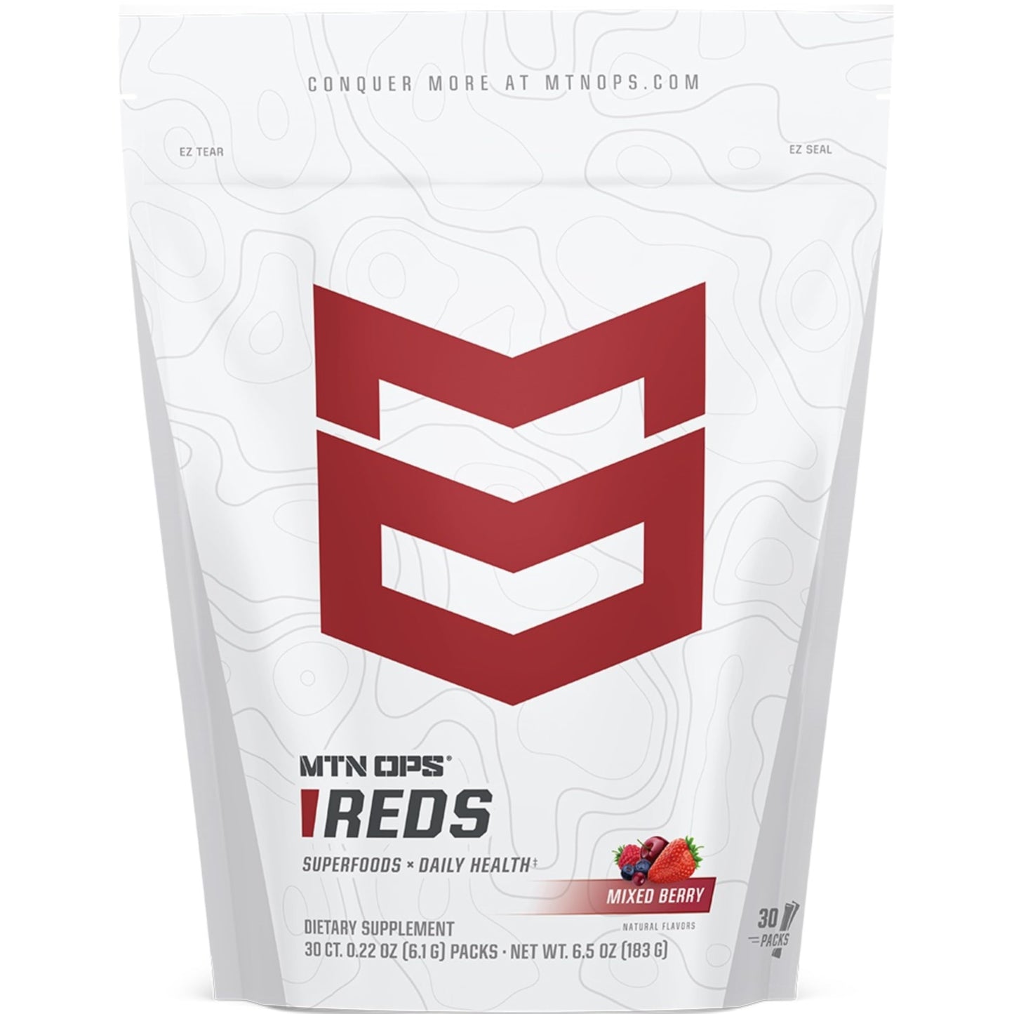 MTN OPS Reds Super Reds Antioxidant Drink Powder Daily Health Blend with Phytonutrients Free Radical Support 30 On The Go Stick Packs MTN OPSBuy Supplements Australia