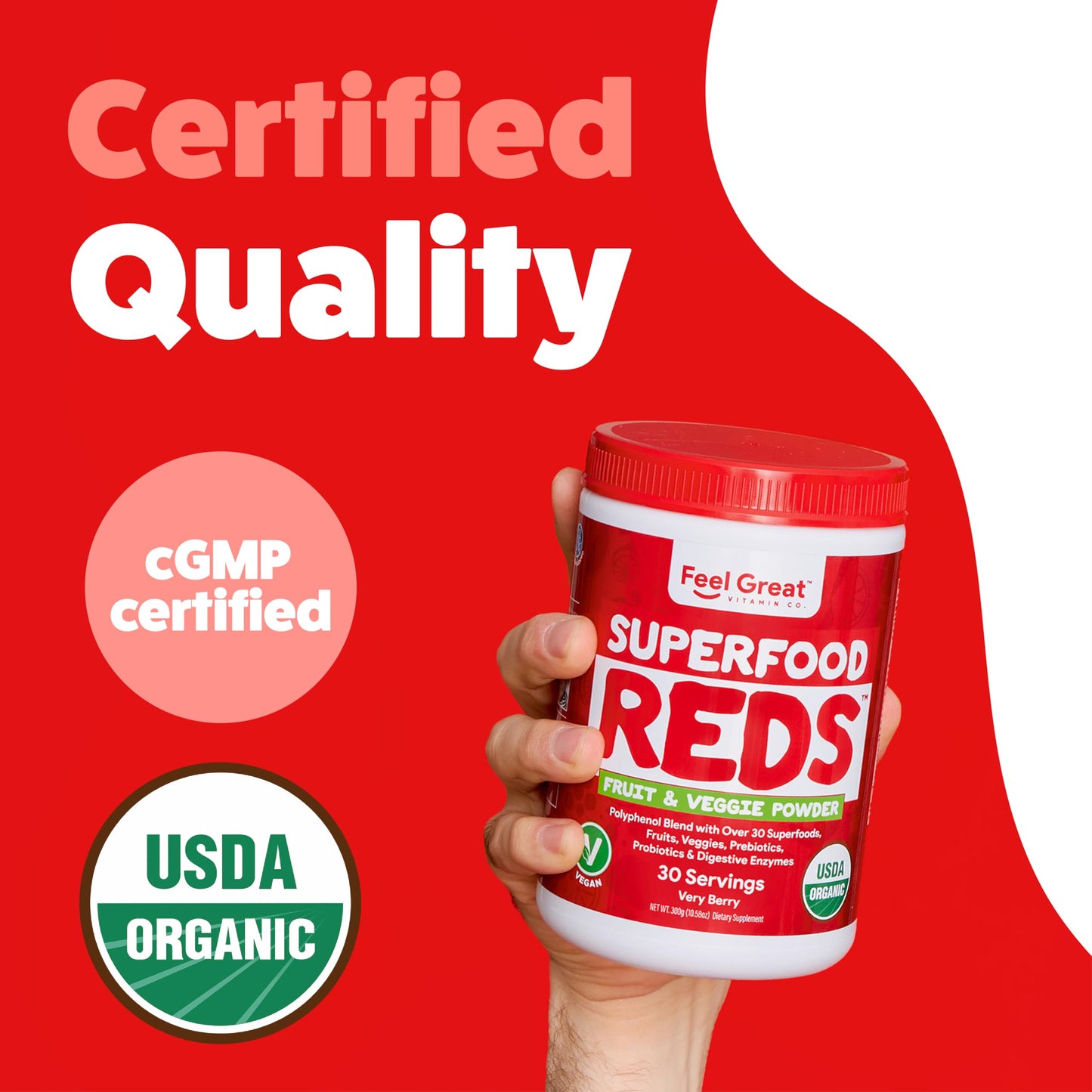 Feel Great Organic Superfood Reds Powder Packed with Beet Root Powder | Digestive Support Including Bloating Relief | Fruit and Veggie Polyphenols Supplement. The Feel Great Vitamin CompanyBuy Supplements Australia