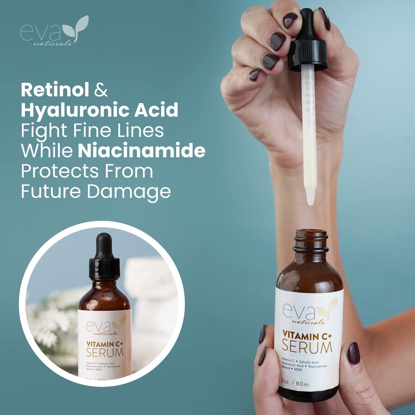 Vitamin C Serum for Face - Vitamin C Facial Serums with Hyaluronic Acid, Retinol Eva NaturalsBuy Supplements Australia