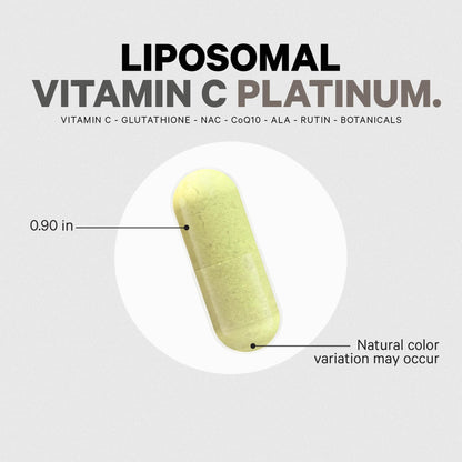 Codeage Liposomal Vitamin C+ Platinum - 1000 Mg Vitamin C Vitamins, Glutathione, NAC (N Acetyl Cysteine), Resveratrol, CoQ10, Rutin, Elderberry, Quercetin, Rosehip, Citrus Bioflavonoids - 180 Capsules CodeageBuy Supplements Australia