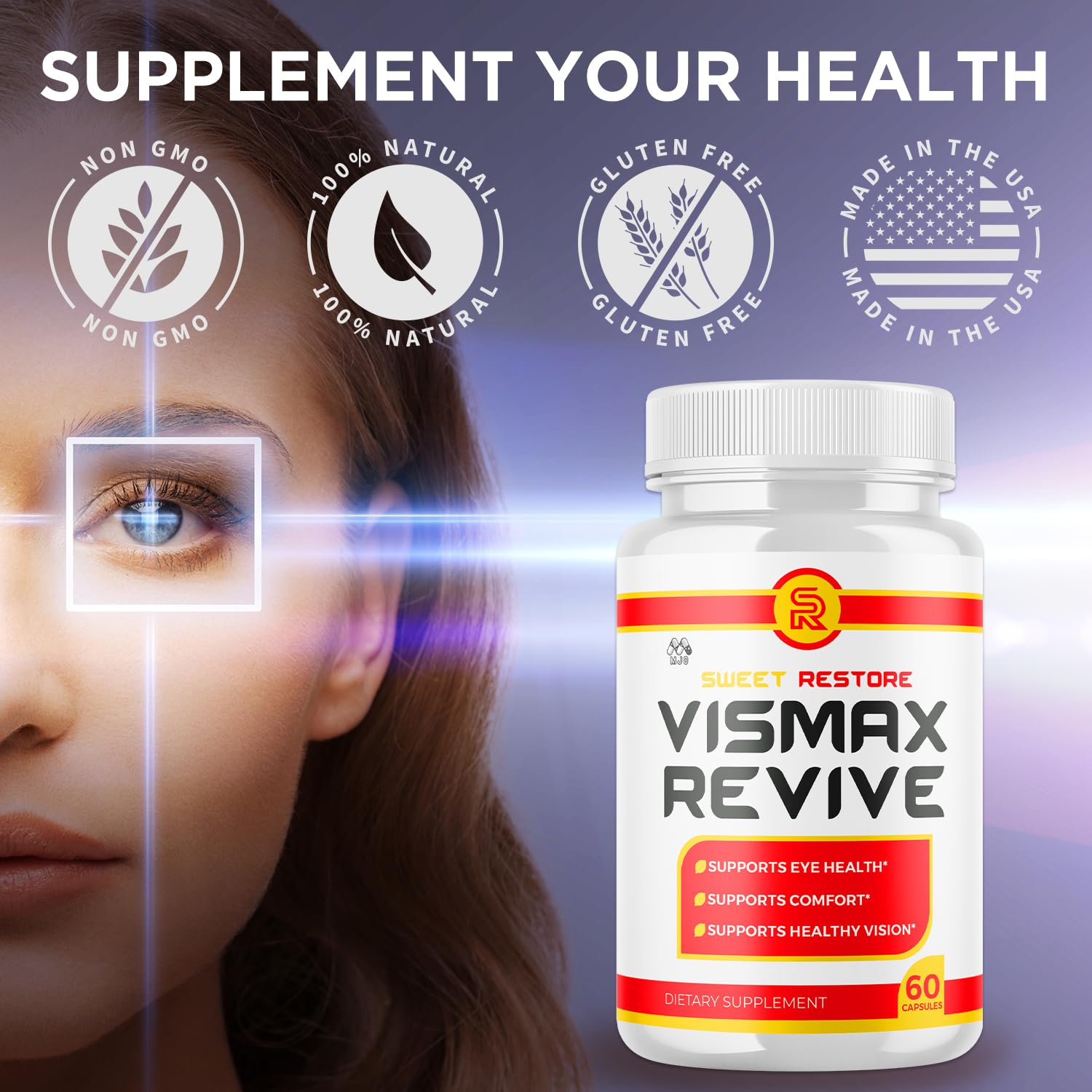 (2 Pack)Vismax Revive Capsules, Official VismaxRevive Vision Support Supplement with All Natural Ingredients, Advanced Eye Health Formula & Vision Vitamin Supporting Wellness Naturally (120 Capsules) MJOBuy Supplements Australia