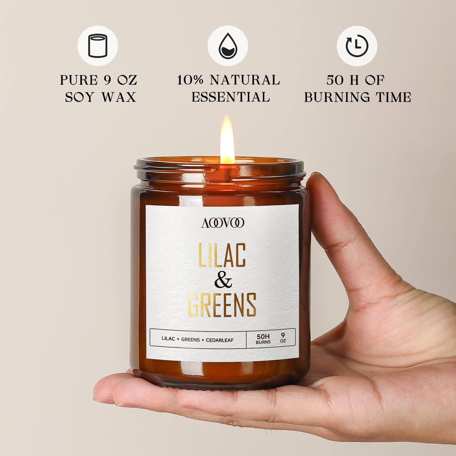 AOOVOO Lilac Candle, Candles Gifts for Women, Green Leaves Lilac Candle, Scented Candle AOOVOOBuy Supplements Australia