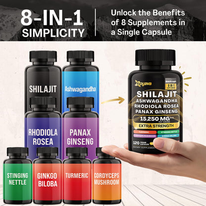 Zoyava Shilajit 9000MG Radiant Health Blend Ashwagandha 2000MG Rhodiola Rosea ZoyavaBuy Supplements Australia