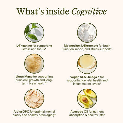 Sunny Within - Brain Health Supplement - Magnesium L-Threonate from Magtein®, Lion’s Mane, Alpha GPC, L-Theanine, ALA & Avocado Oil - Focus, Mood & Memory Support* - 30 Daily Vegan Pouches Sunny WithinBuy Supplements Australia