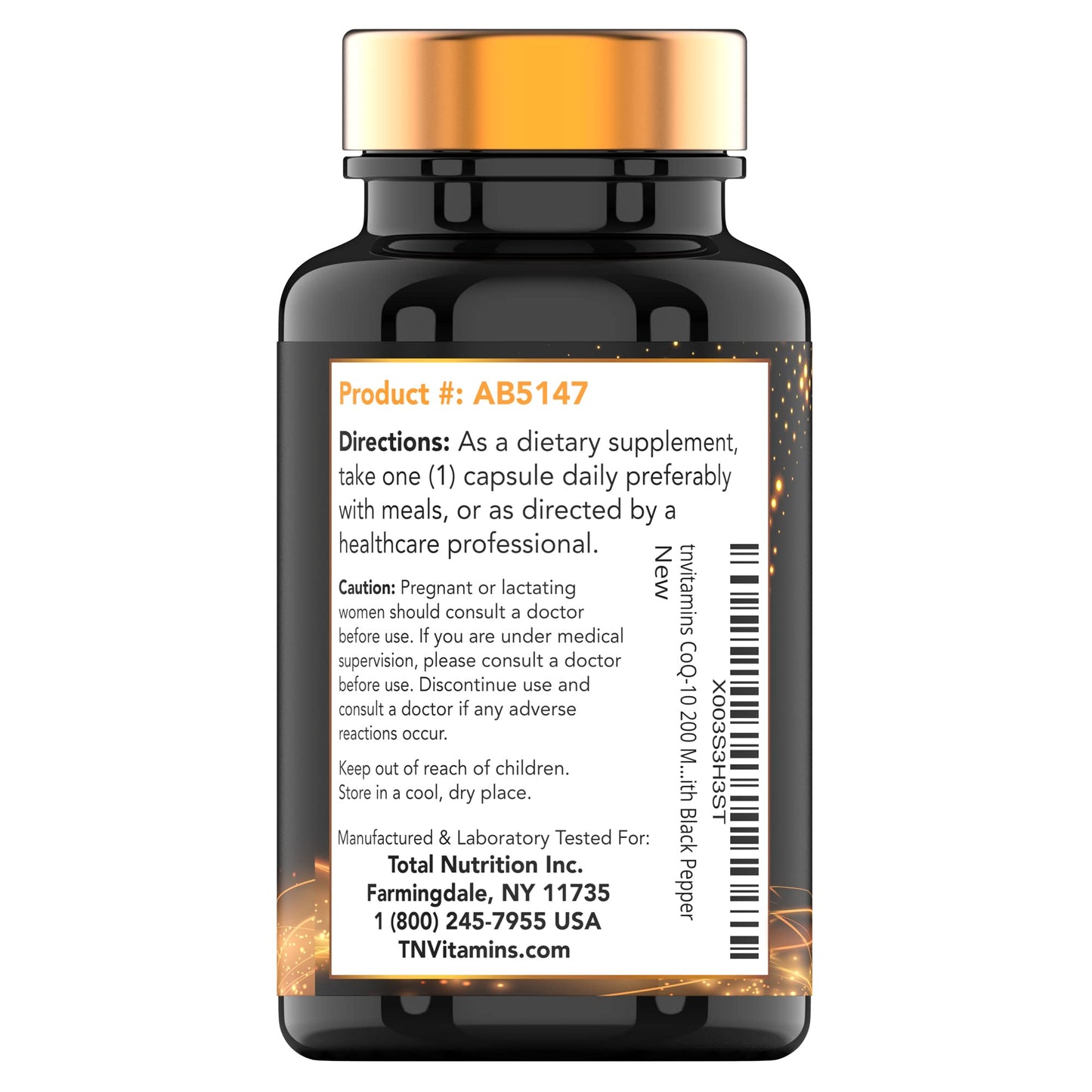 tnvitamins Ultra Potent CoQ-10 200 MG - 150 Capsules with Black Pepper Extract tnvitaminsBuy Supplements Australia