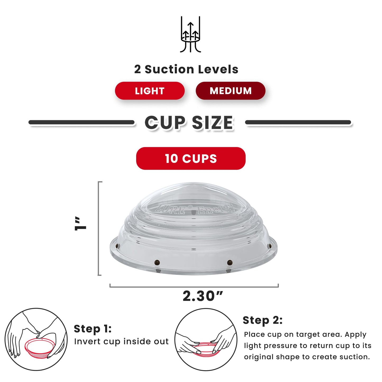 Lure Essentials Cupping Therapy Set 10 Professional Silicone Cupping Cups for Muscle Knots, Joints, Muscles, Arms and Feet Lure EssentialsBuy Supplements Australia