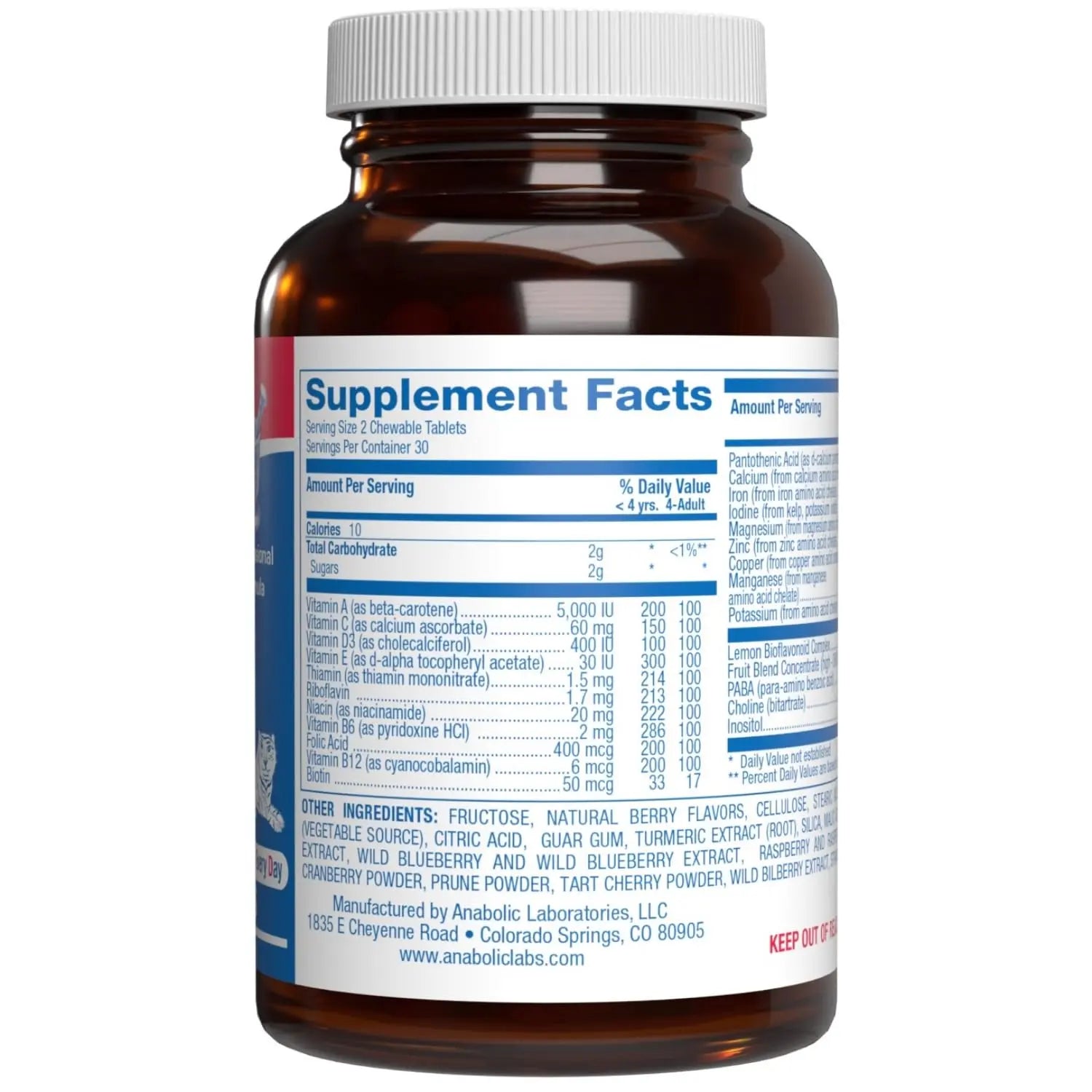 25-in-1 Kids Chewable Multivitamin - Clinically Formulated Kids Multivitamin with Iron Magnesium Vitamins A B Complex C D E Antioxidant Rich Fruit Extracts & More Anabolic LaboratoriesBuy Supplements Australia