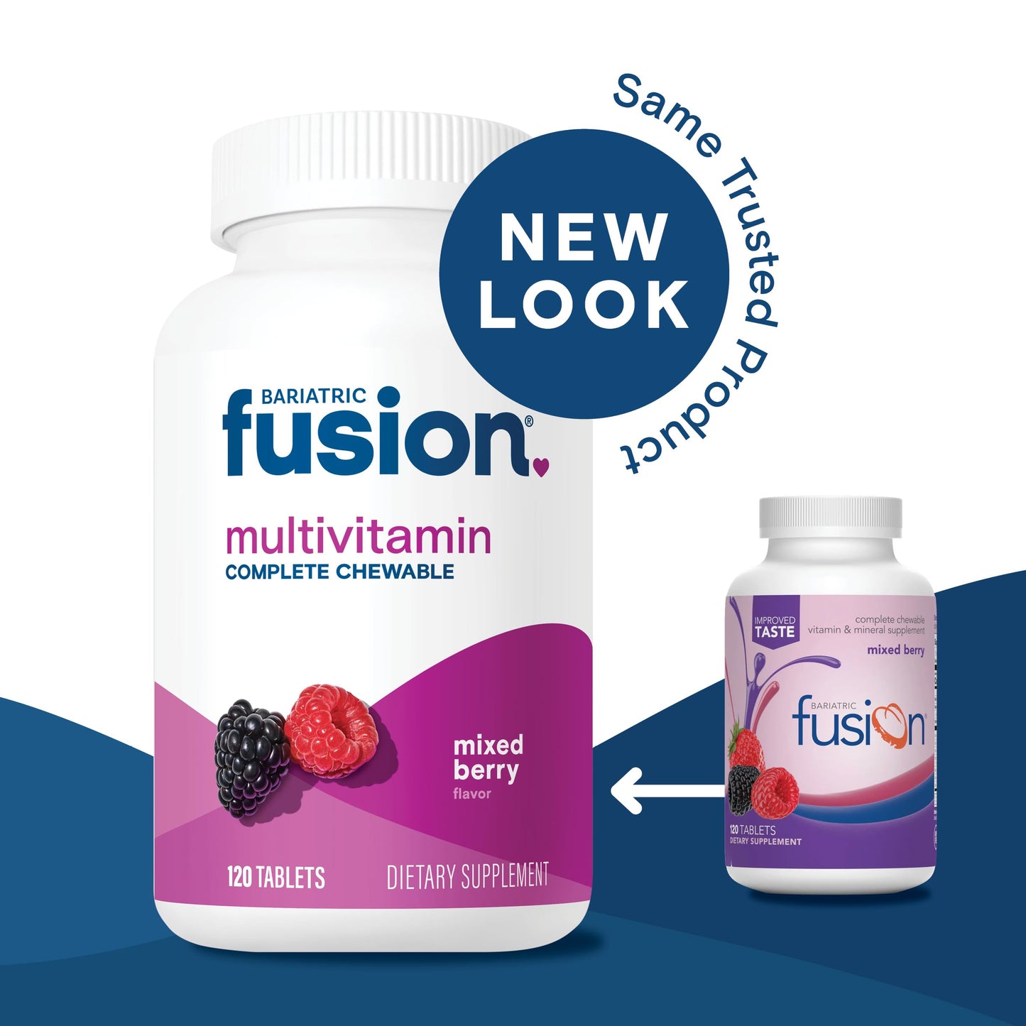Bariatric Fusion Bariatric Multivitamin with Iron Complete Chewable | Mixed Berry | Post Bariatric Vitamins for Gastric Bypass