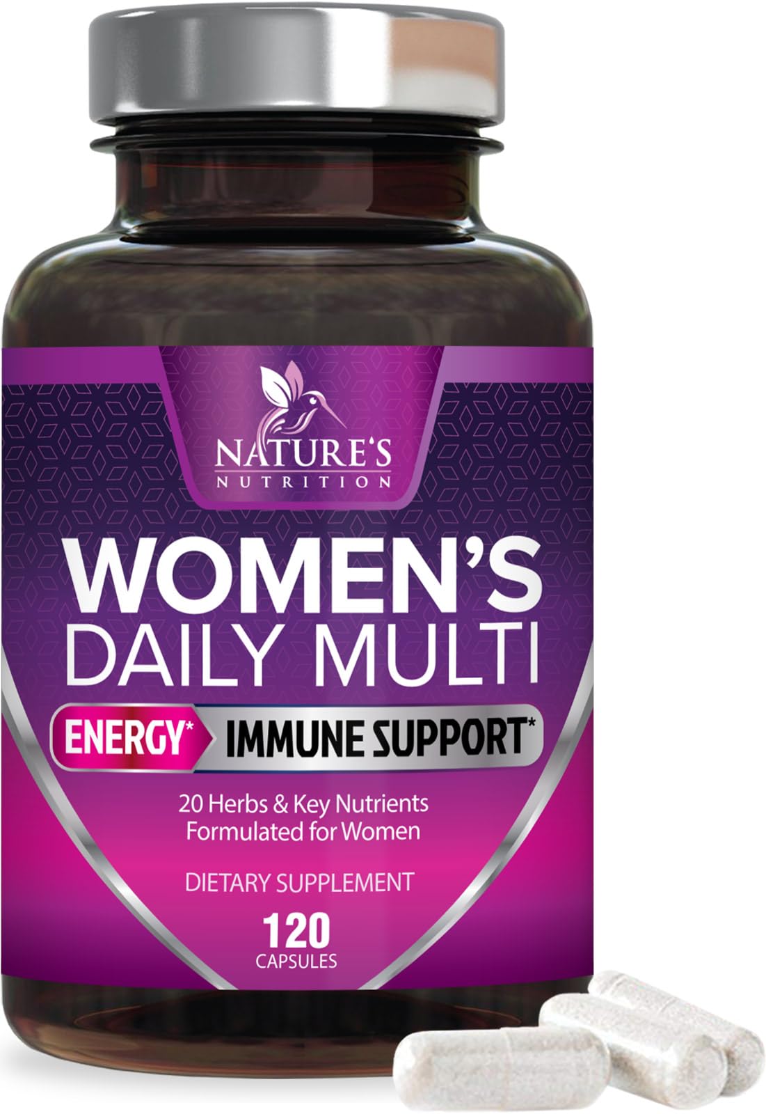 Multivitamin for Women - with Vitamins A, C, D, E, B6, B12, Zinc, Calcium & Magnesium, Womens Daily Multi Vitamin Multimineral Supplement for Bone Health, Energy & Immune Support - 120 Capsules Nature's NutritionBuy Supplements Australia