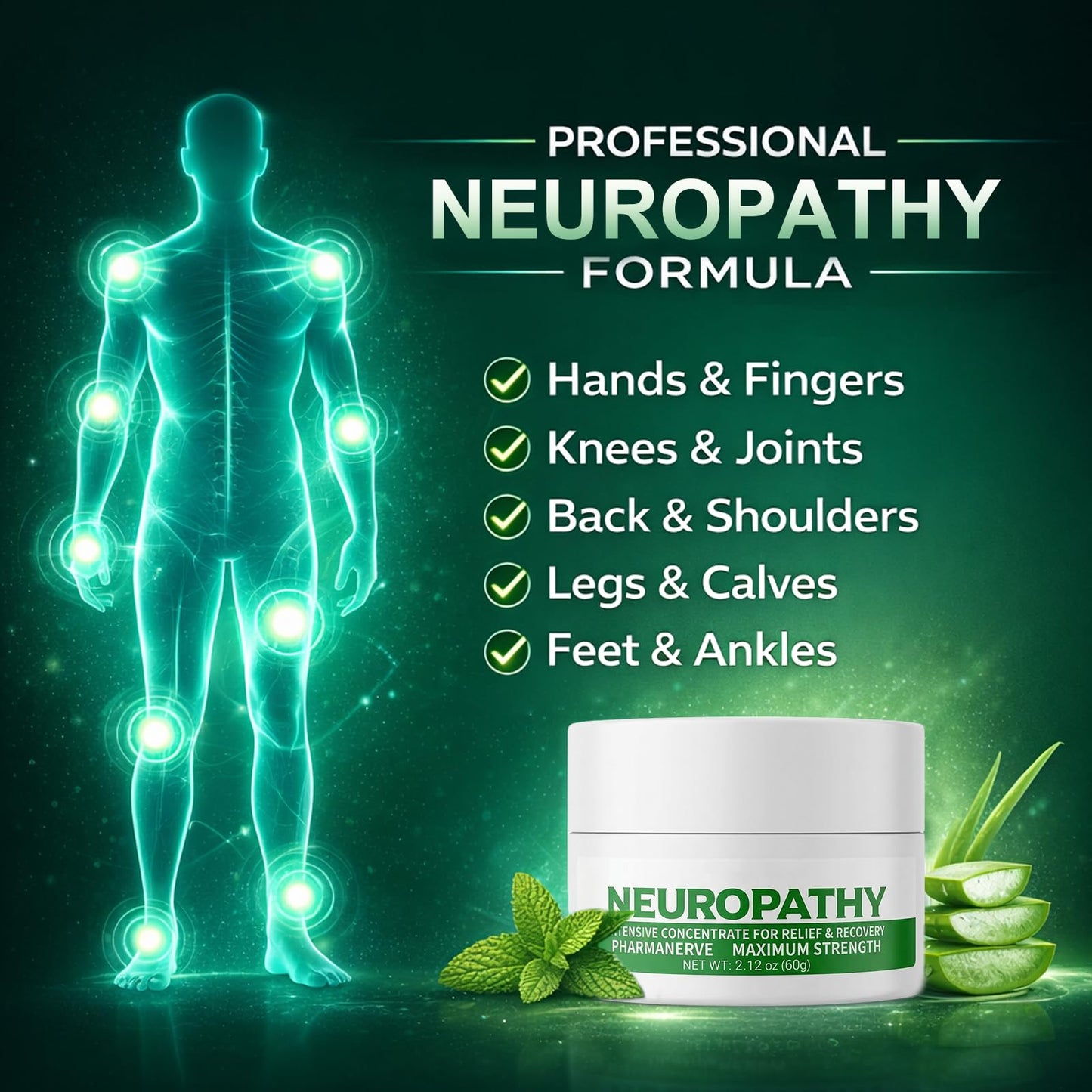 Neuropathy Pain Relief for Feet & Legs, Plant-Based Neuropathy Cream with Arnica, MSM & Vitamin B6 Soothing Formula, Fast-Acting Nerve Pain Relief Cream, Fast-Absorbing,Non-Greasy Daily Support-2.12OZ QQBBMZZBuy Supplements Australia