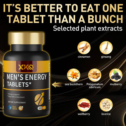 XKQ Men’s Vitality Support Supplement – Daily Energy & Performance Formula for Adult Men | Supports Circulation, Stamina & Confidence | Herbal & Amino Blend | 30 Tablets | 3rd Party Tested XKQBuy Supplements Australia