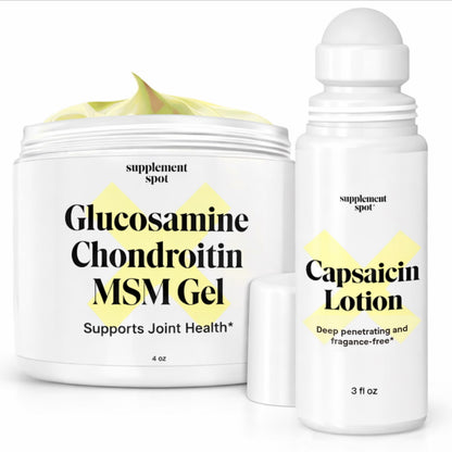 Supplement Spot Capsaicin Roll-On Cream 0.075% - Glucosamine Chondroitin MSM Gel with Bromelain – Joint & Muscle Care Bundle Supplement SpotBuy Supplements Australia