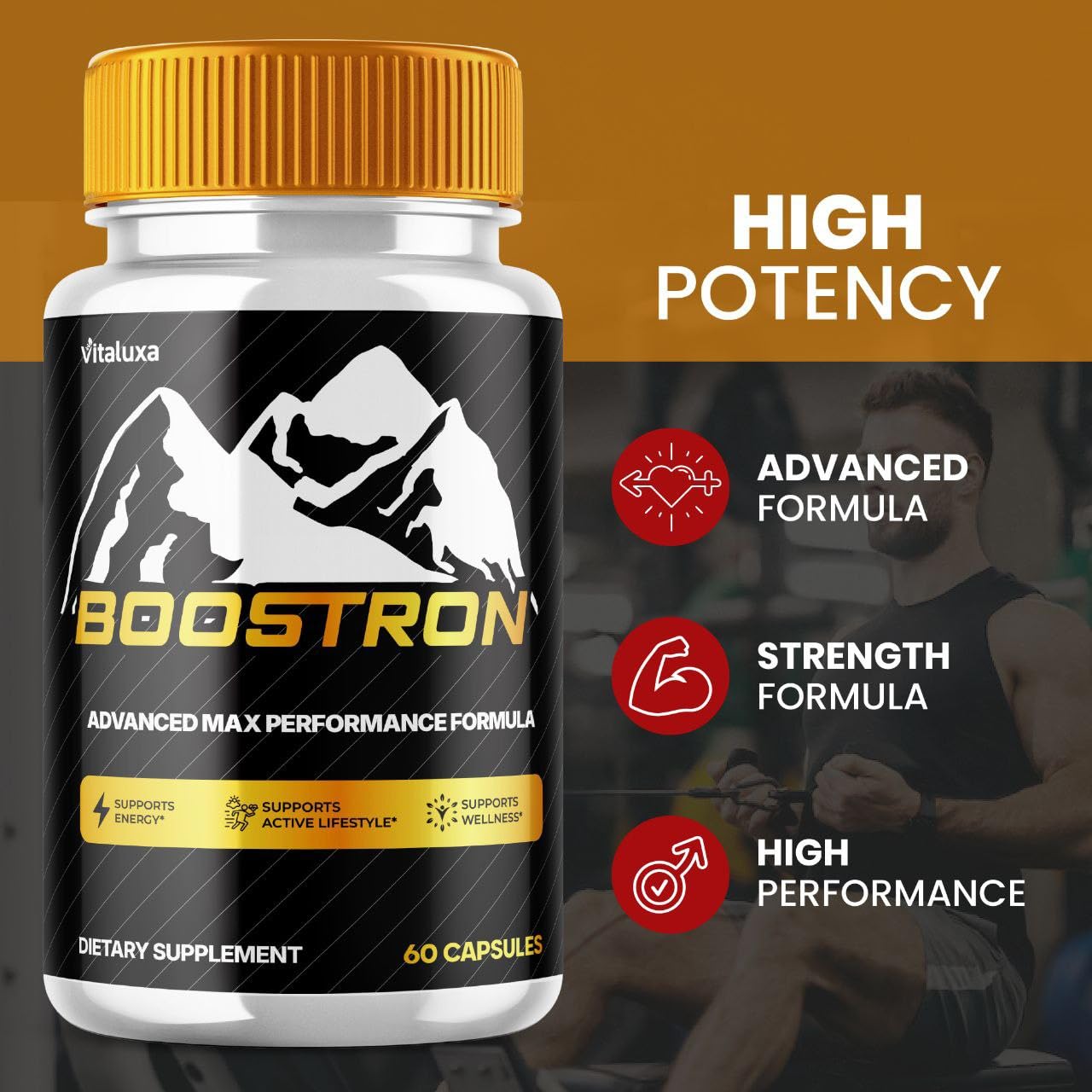 Boostron Capsules, Boostron Supplement Pills - Boostrom Maximum Strength Performance Blend Premium Advanced Formula All Natural Ingredients for Advanced Health Vitamin Support Reviews (60 Capsules) VitaluxaBuy Supplements Australia