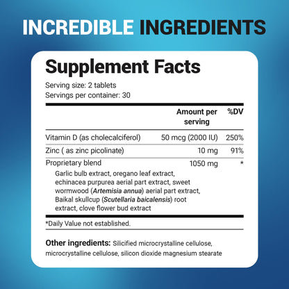 Dr. Berg Emergency Immune Support w/Echinacea - Potent Blend of Herbal Extracts (Warning: Strong Herbal Smells) - Immune Support Supplement Includes 2,000 IUs of Vitamin D & 10mg of Zinc - 60 Tablets Dr. Berg NutritionalsBuy Supplements Australia