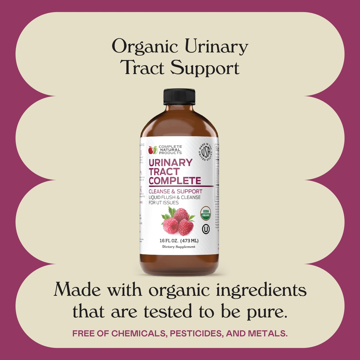 Complete Natural Urinary Tract Complete 8oz - Liquid Supplement for Urinary Tract Health with Organic Cranberry, D-Mannose, Beet Root, Fennel Seed, and Turmeric Complete Natural ProductsBuy Supplements Australia