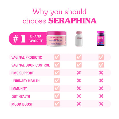 Seraphina 2-in-1 Vaginal Probiotics for Women + Hormone Balance - 90 Capsules for Complete Feminine SeraphinaBuy Supplements Australia