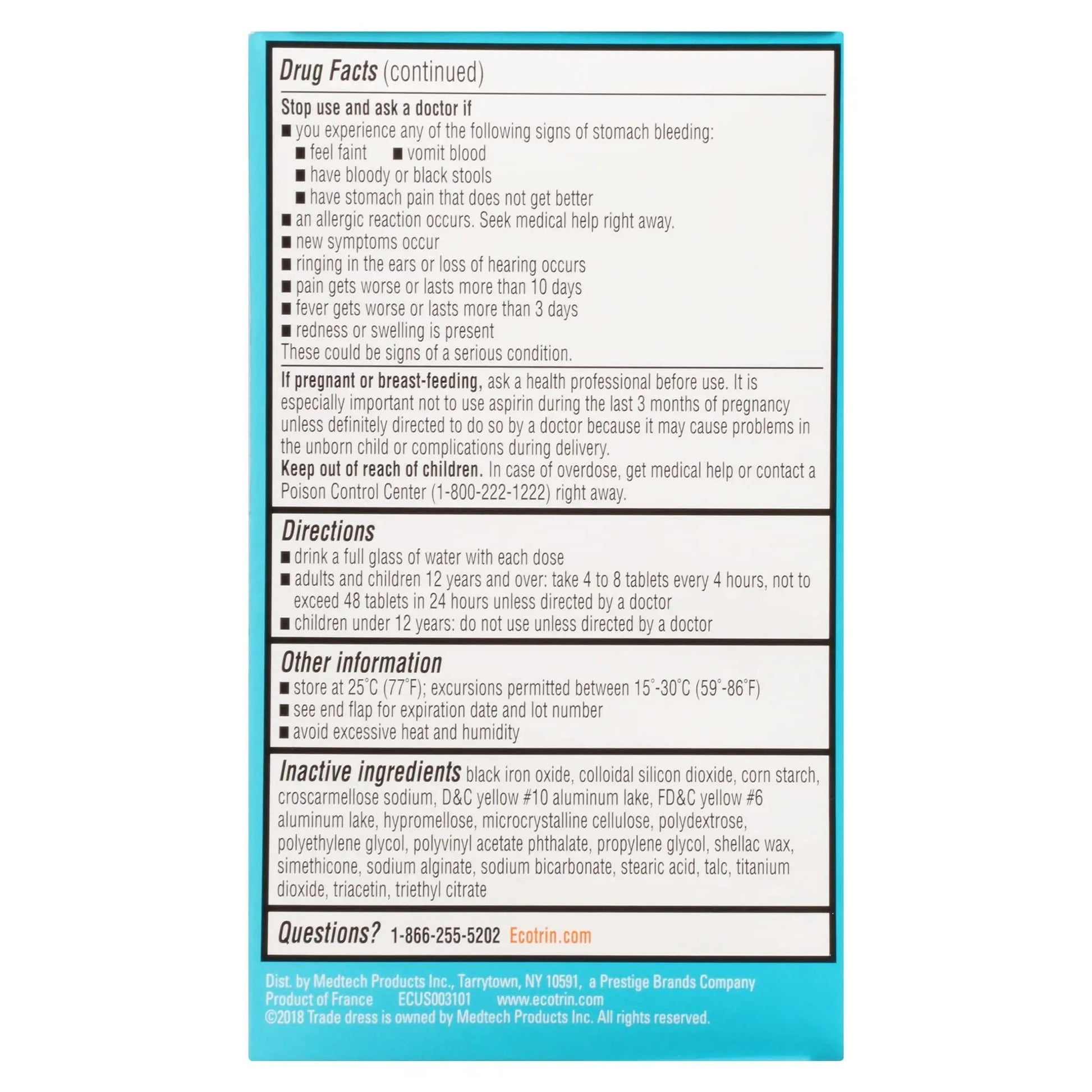Ecotrin Low Strength Safety Coated Aspirin | NSAID | 81mg | 365 Tablets EcotrinBuy Supplements Australia