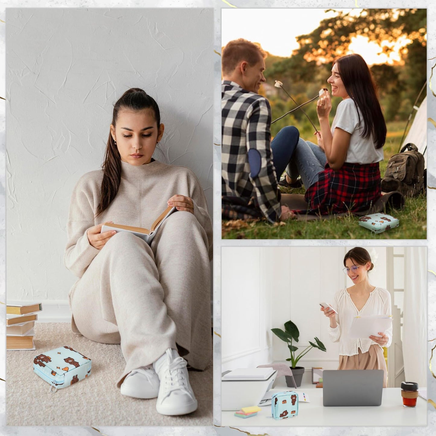 4Pcs Period Bag, Sanitary Pad Storage Bag Samll Period Pouch for Purse Cute Menstrual Period Bag AsterBuy Supplements Australia