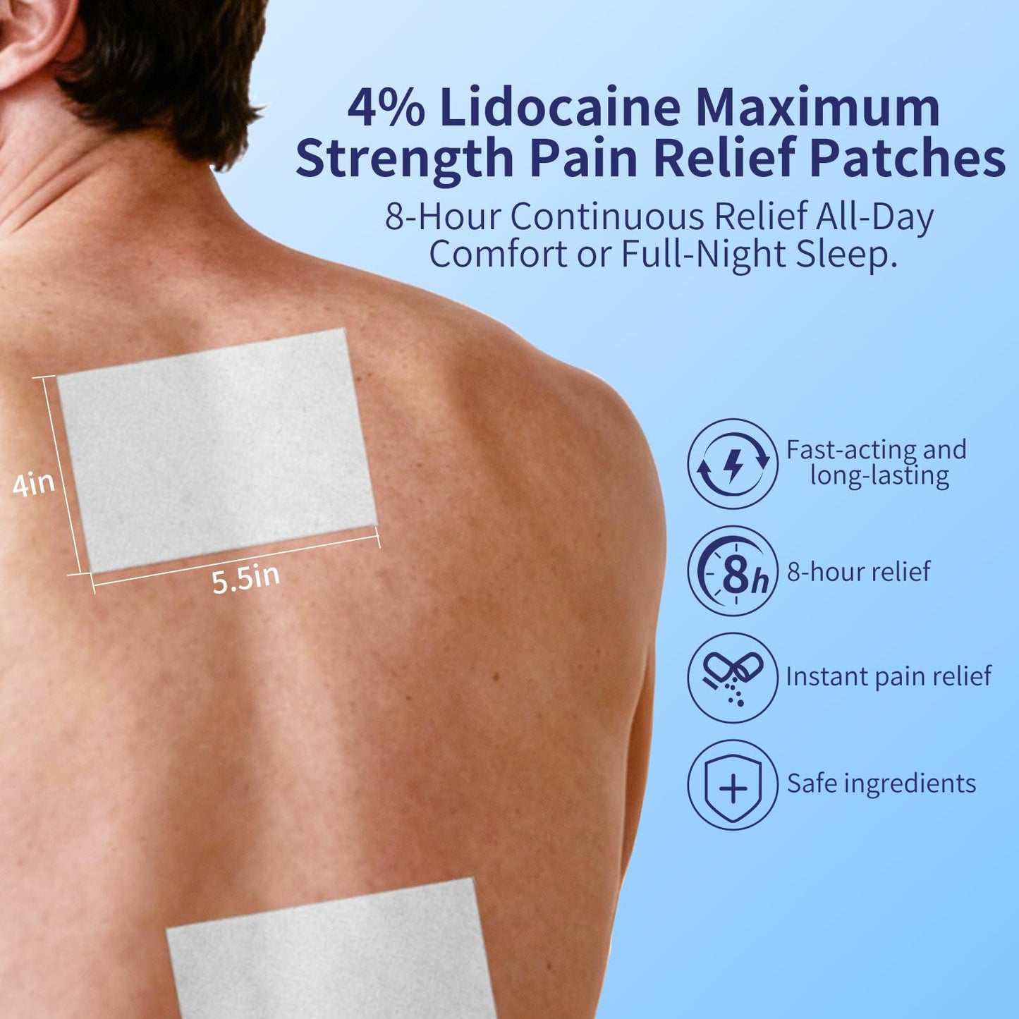 Chimera GUARD 4% Lidocaine Pain Relief Patches (80ct) - F-SA/H-SA Eligible Maximum Strength Numbing Gel Patch for Muscle, Joint, Nerve, Sciatica Pain - Odorless, Stay-Put & 8-Hour Long Lasting Chimera GUARDBuy Supplements Australia