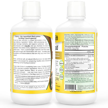 Vital Earth Minerals Bone & Wellness Support – Cal Mag Liquid + Super Multi, Liquid Multivitamins, MTHFR Support, 32 Oz Ea Vital Earth MineralsBuy Supplements Australia