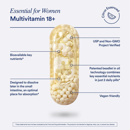 Ritual Multivitamin for Women 18+ with Vitamin D3 for Immune Support*, Vegan Omega 3 DHA, B12, Iron Ritual