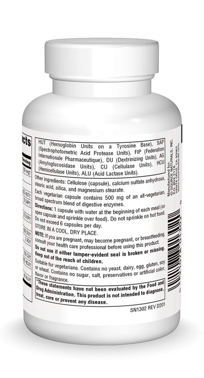 Source Naturals Essential Enzymes 500mg Bio-Aligned Multiple Enzyme Source NaturalsBuy Supplements Australia