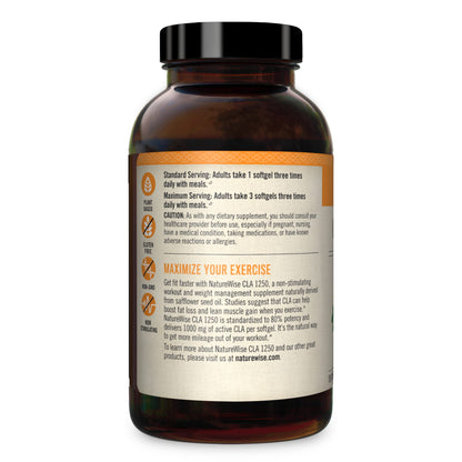 NatureWise CLA 1250 Support Exercise Naturally (2-Month Supply), Support Fitness goals NatureWiseBuy Supplements Australia