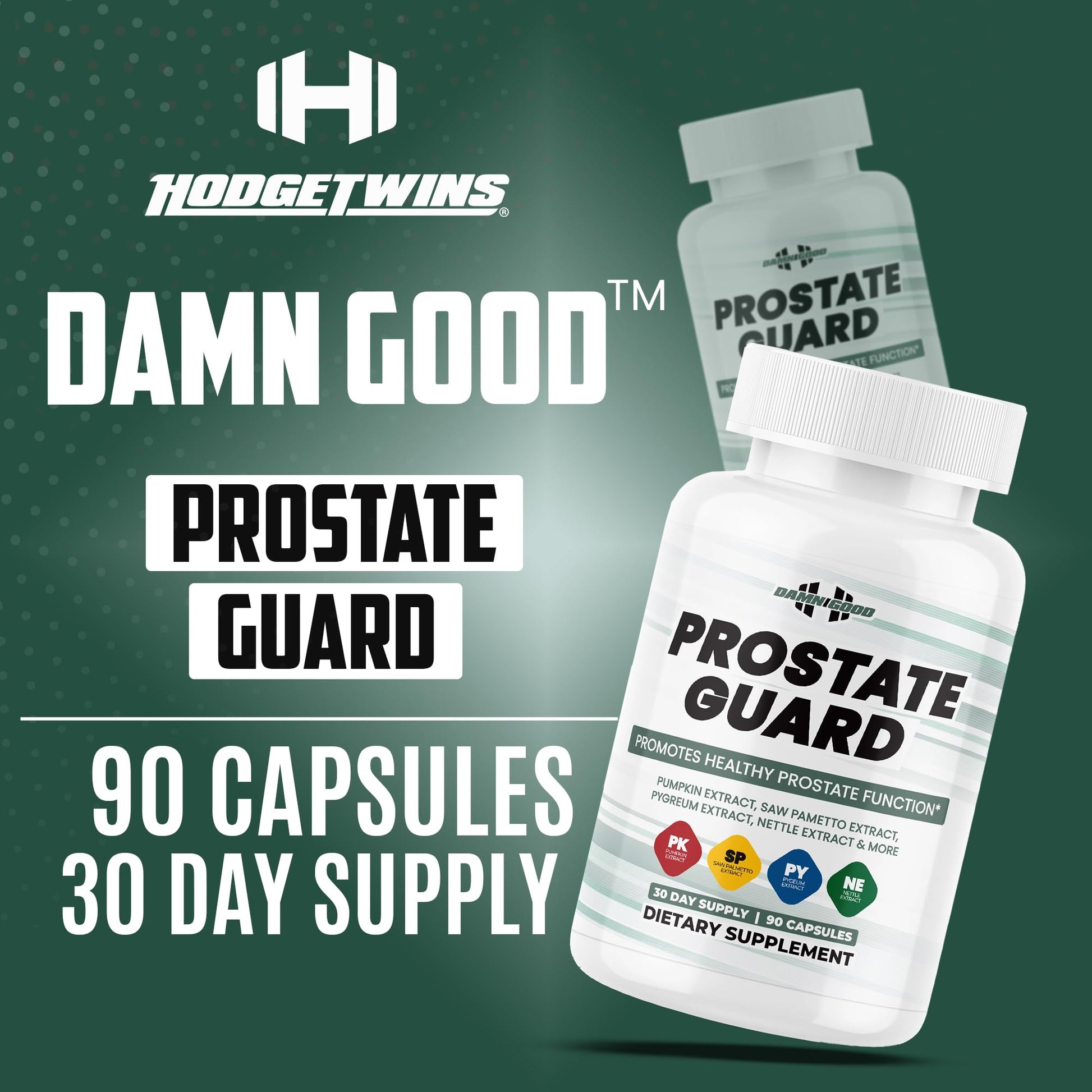 DAMN GOOD The Hodge Twins Prostate Guard - 90 Capsules Guard Vitality Complex – Comfort Blend for Nighttime Routine, Restful Rhythm - Men's Supplements for Health Supports Relaxation DAMN GOODBuy Supplements Australia