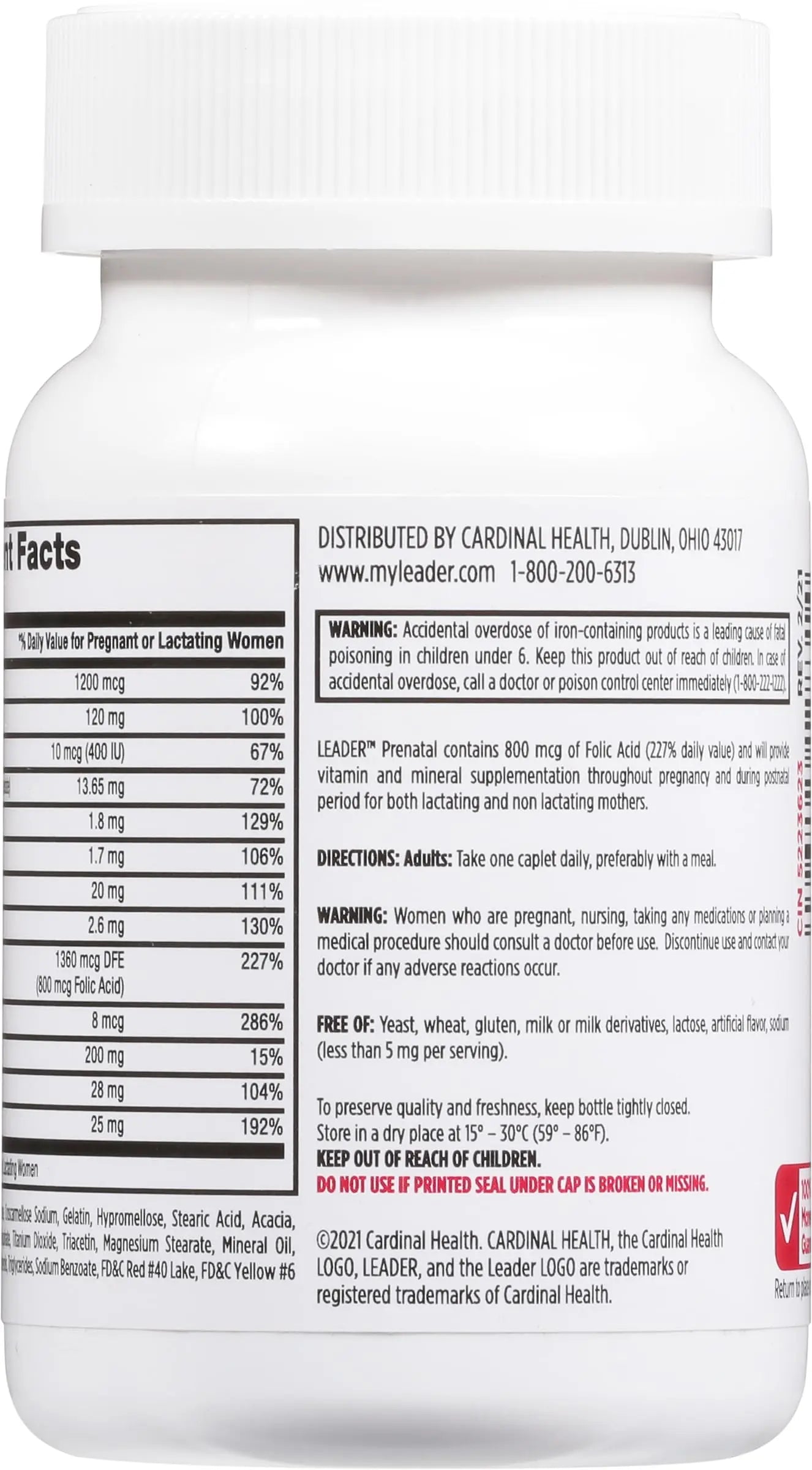 Leader Prenatal Multivitamin with 800mcg Folic Acid & Essential Nutrients for Healthy Pregnancy & Fetal Development, High Potency Vitamin LeaderBuy Supplements Australia