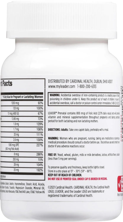 Leader Prenatal Multivitamin with 800mcg Folic Acid & Essential Nutrients for Healthy Pregnancy & Fetal Development, High Potency Vitamin LeaderBuy Supplements Australia