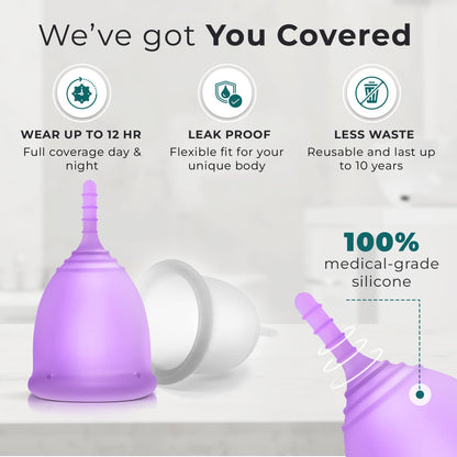 EcoBlossom Reusable Menstrual Cup Set - The Most Reliable Medical Grade Silicone Period Cups EcoBlossomBuy Supplements Australia