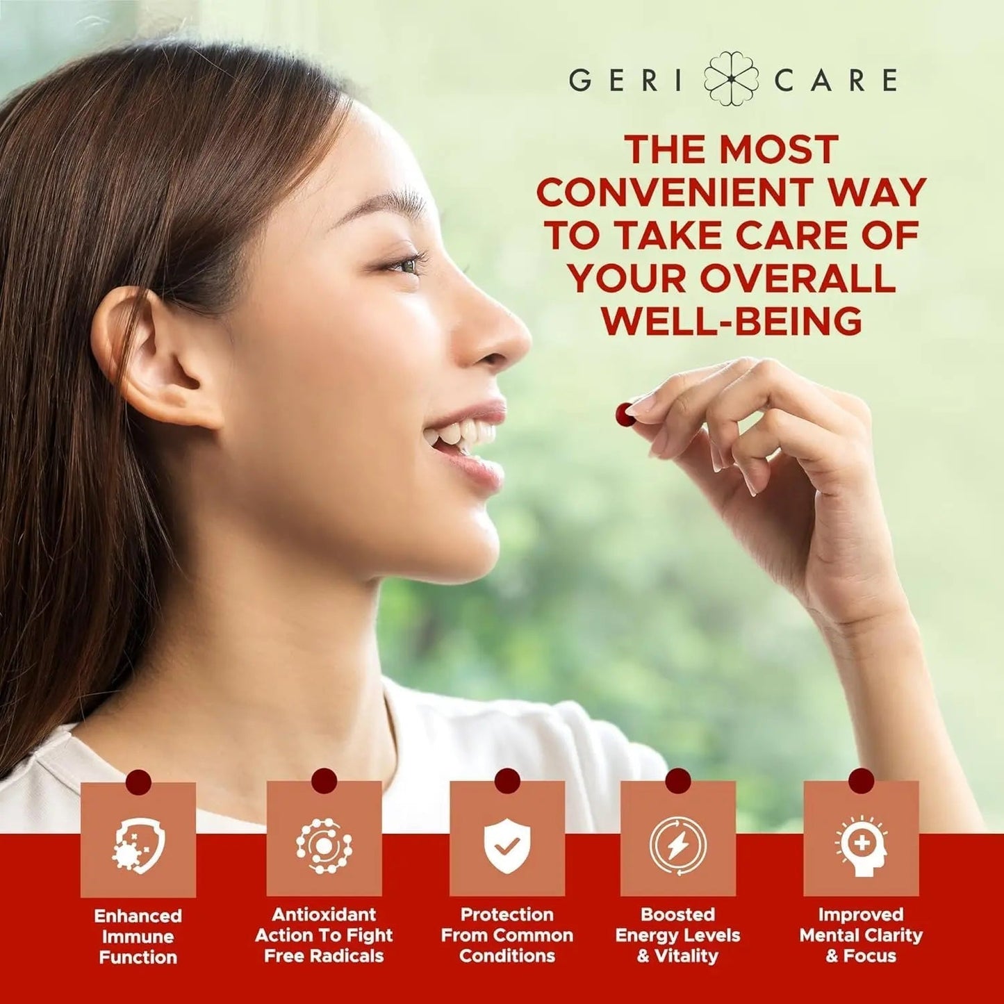 GeriCare One-Daily Multi-Vitamin Tablet, 100 Count Adult Multivitamin Supplement | Easy-to-Take Dietary Supplement with Vitamins A, C, D3, B, Calcium GeriCareBuy Supplements Australia