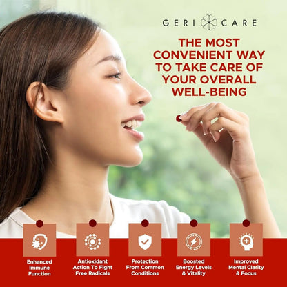 GeriCare One-Daily Multi-Vitamin Tablet, 100 Count Adult Multivitamin Supplement | Easy-to-Take Dietary Supplement with Vitamins A, C, D3, B, Calcium GeriCareBuy Supplements Australia